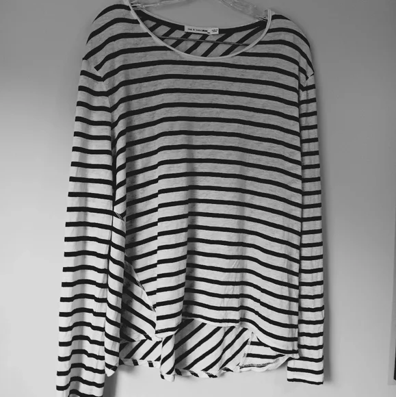 rag bone Tops Rag Bone Jean Linen Blend Long Sleeve Top Size